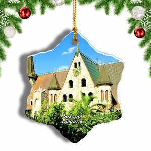 Ravadinovo Castle Sozopol Bulgaria Christmas Ornament 3 Inches Snow