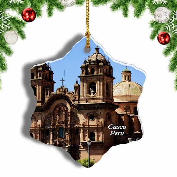 Peru Cusco Cathedral Christmas Ornament 3 Inches Snow