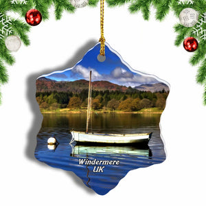 UK England Lake Windermere Christmas Ornament 3 Inches Snow