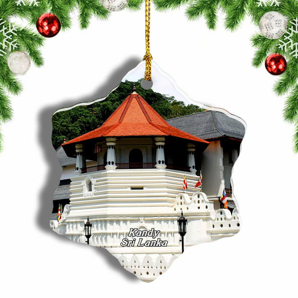 Sri Lanka Temple of the Sacred Tooth Relic Kandy Christmas Ornament 3 Inches Snow