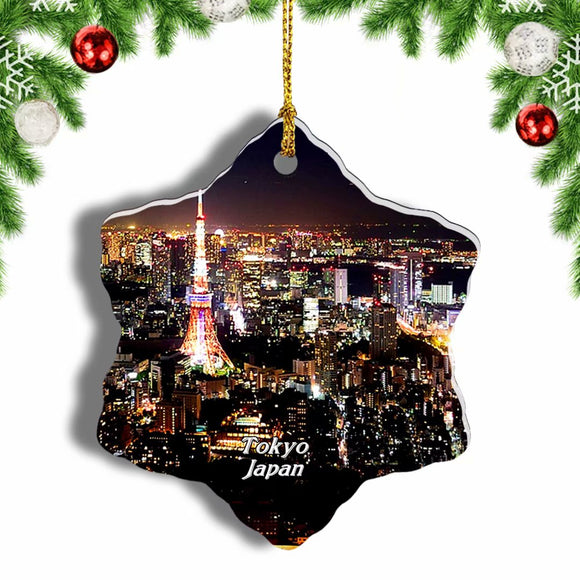 Japan Tokyo Tower Christmas Ornament 3 Inches Snow