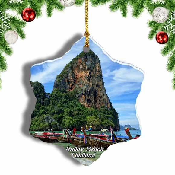 Thailand Railay Beach Christmas Ornament 3 Inches Snow