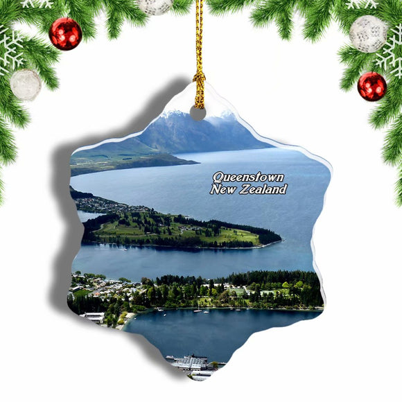 New Zealand Queenstown Hill Christmas Ornament 3 Inches Snow