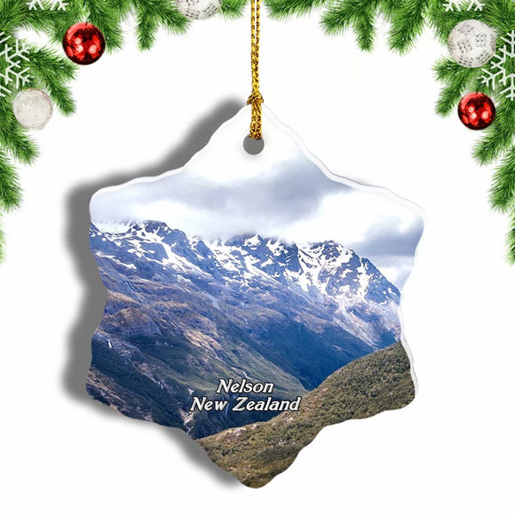 New Zealand Kahurangi National Park Nelson Christmas Ornament 3 Inches Snow