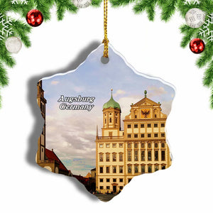 Germany Augsburg Town Hall Christmas Ornament 3 Inches Snow