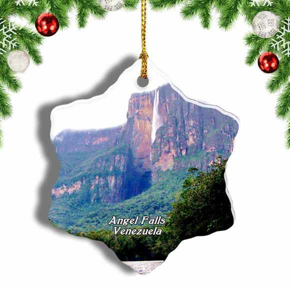 Venezuela Angel Falls Venezuela Christmas Ornament 3 Inches Snow