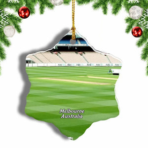 Australia Melbourne Cricket Ground Christmas Ornament 3 Inches Snow