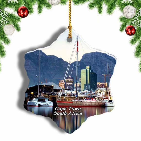 South Africa Victoria & Alfred Waterfront Cape Town Christmas Ornament 3 Inches Snow