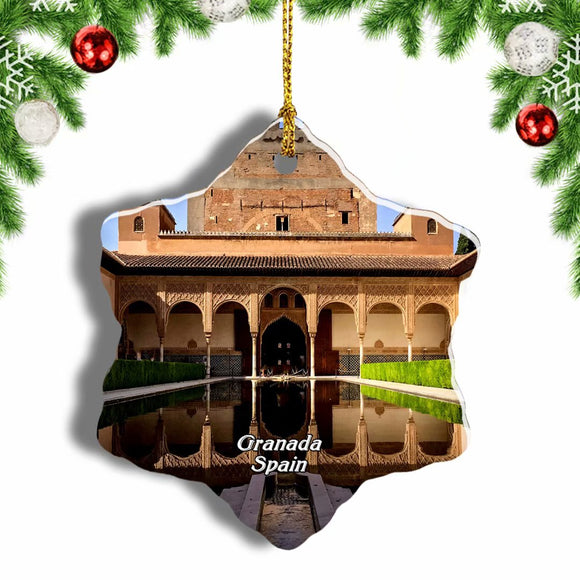 Spain Alhambra Granada Christmas Ornament 3 Inches Snow