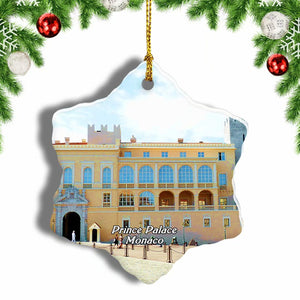 Prince's Palace of Monaco Christmas Ornament 3 Inches Snow