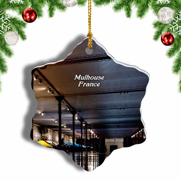 France Automobile Mulhouse Christmas Ornament 3 Inches Snow