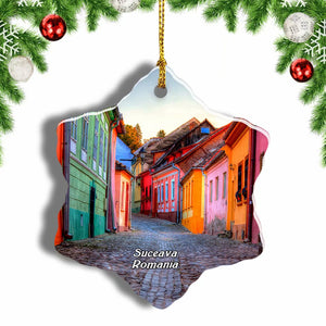 Romania Painted Monasteries of Bucovina Suceava Christmas Ornament 3 Inches Snow