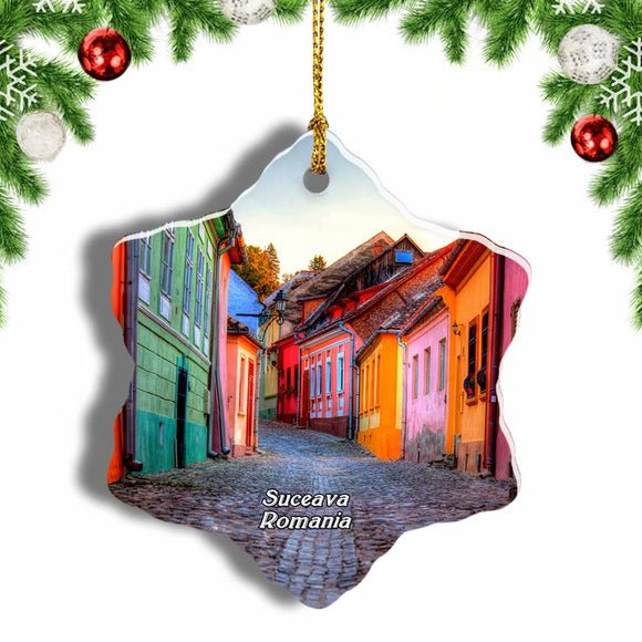 Romania Painted Monasteries of Bucovina Suceava Christmas Ornament 3 Inches Snow