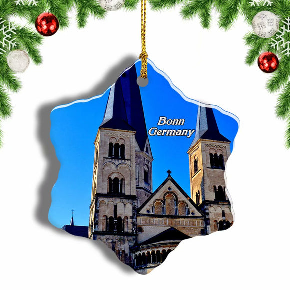 Germany Bonn Cathedral Christmas Ornament 3 Inches Snow