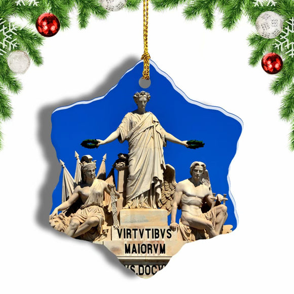 Portugal Virtvtibvs Monument Lisbon Christmas Ornament 3 Inches Snow