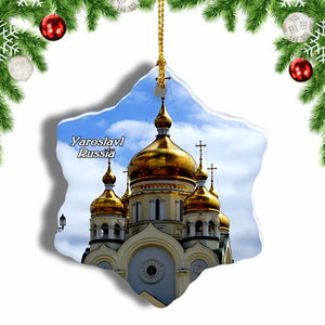 Russia Spaso-Preobrazhensky Cathedral Yaroslavl Christmas Ornament 3 Inches Snow