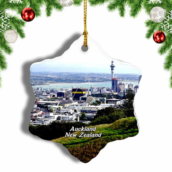 New Zealand Mount Eden Auckland Christmas Ornament 3 Inches Snow