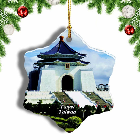 Taiwan Chiang Kai-shek Memorial Hall Taipei Christmas Ornament 3 Inches Snow