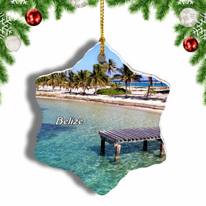 Belize City Belize Christmas Ornament 3 Inches Snow