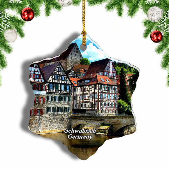 Germany Schwabisch Hall Christmas Ornament 3 Inches Snow