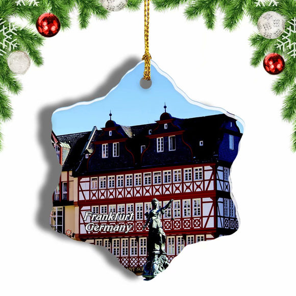 Germany Romer Square Frankfurt Christmas Ornament 3 Inches Snow