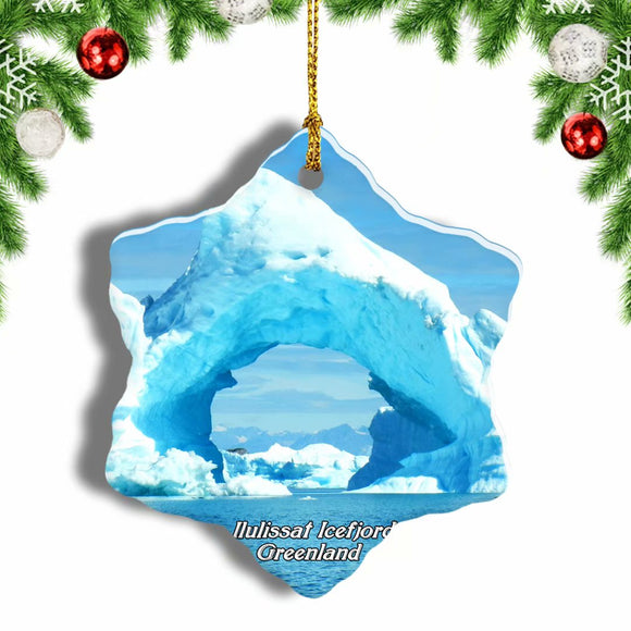 Greenland Denmark Ilulissat Icefjord Christmas Ornament 3 Inches Snow