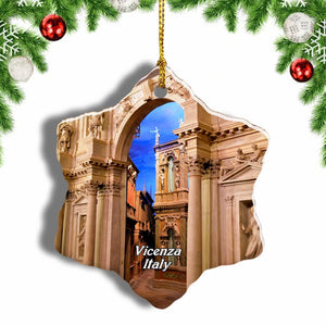 Italy Olympic Theater Vicenza Christmas Ornament 3 Inches Snow