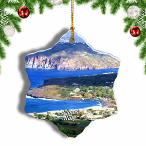 Italy Lipari Christmas Ornament 3 Inches Snow