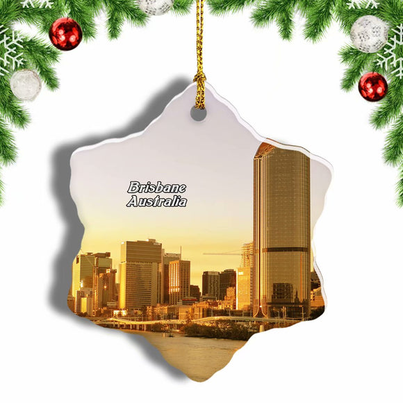 Australia CityCat Ferry The Brisbane River Brisbane Christmas Ornament 3 Inches Snow