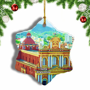 Argentina Salta Christmas Ornament 3 Inches Snow