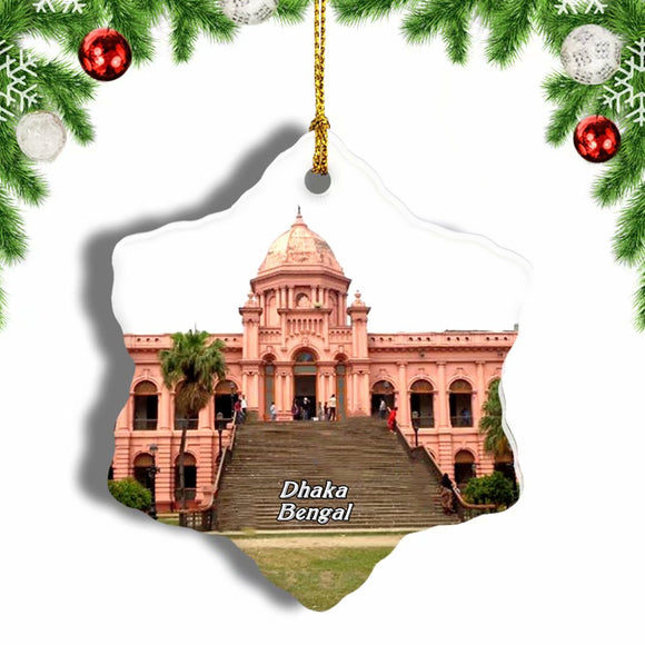 Ahsan Manzil Dhaka Bengal Christmas Ornament 3 Inches Snow