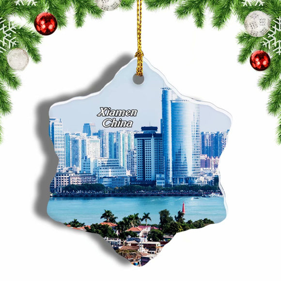 China Gulangyu Island Xiamen Christmas Ornament 3 Inches Snow