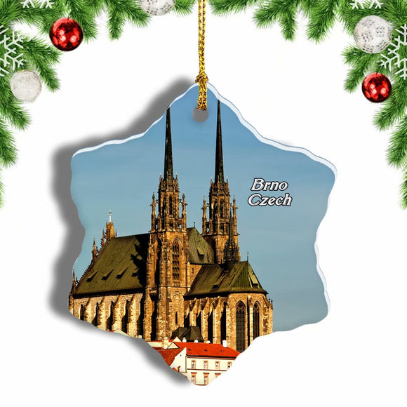 Czech Cathedral of St. Peter and St. Paul Brno Christmas Ornament 3 Inches Snow