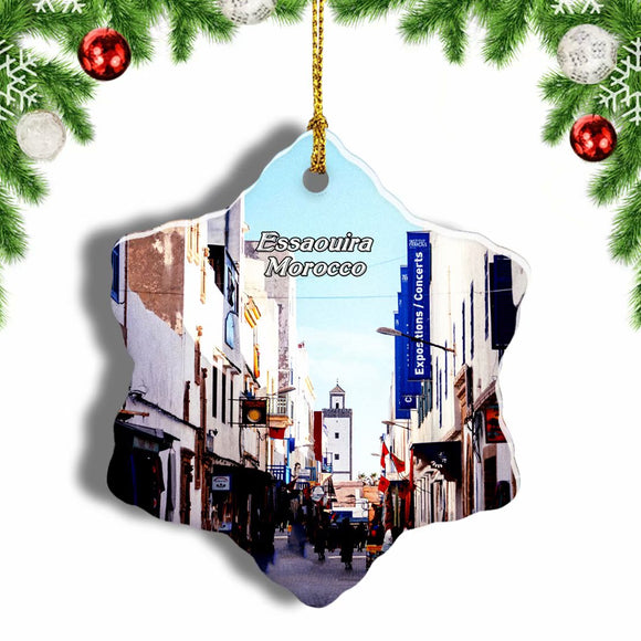 Morocco Medina of Essaouira Christmas Ornament 3 Inches Snow