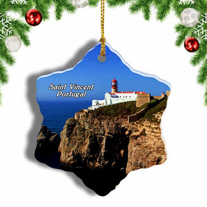 Portugal Cape Saint Vincent Christmas Ornament 3 Inches Snow