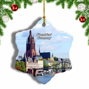 Germany Frankfurt Cathedral Christmas Ornament 3 Inches Snow