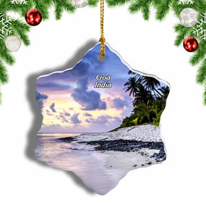 India Candolim Beach Goa Christmas Ornament 3 Inches Snow