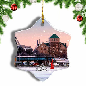 Finland Turku Castle Christmas Ornament 3 Inches Snow