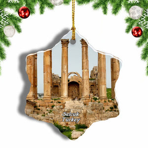 Turkey The Temple of Artemis Selcuk Christmas Ornament 3 Inches Snow