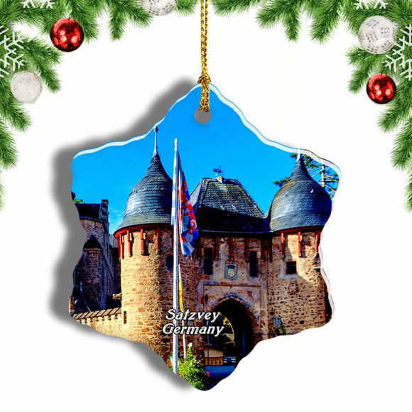 Germany Satzvey Castle Christmas Ornament 3 Inches Snow