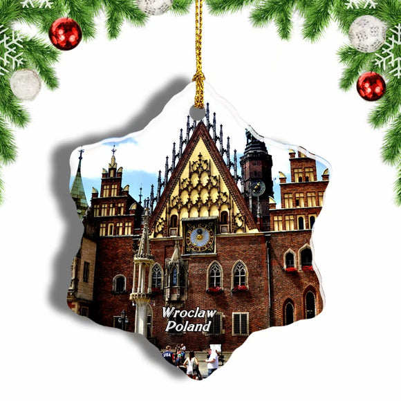 Poland Wroclaw Christmas Ornament 3 Inches Snow