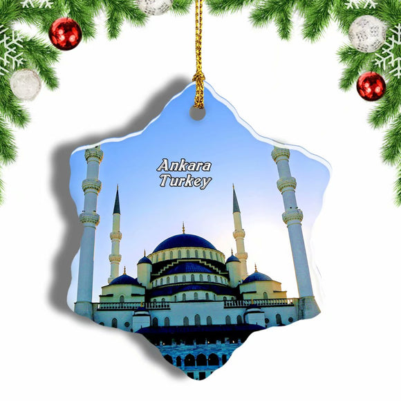 Turkey Kocatepe Mosque Ankara Christmas Ornament 3 Inches Snow