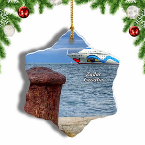 Croatia Sea Organ Zadar Christmas Ornament 3 Inches Snow