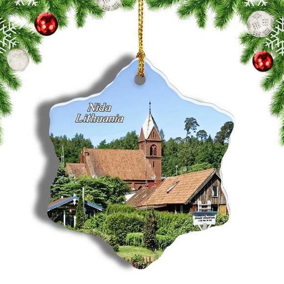 Lithuania Nida Christmas Ornament 3 Inches Snow