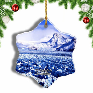 Argentina Los Glaciares National Park El Calafate Christmas Ornament 3 Inches Snow