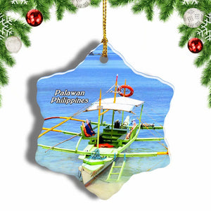 Philippines Puerto Princesa, Palawan Christmas Ornament 3 Inches Snow