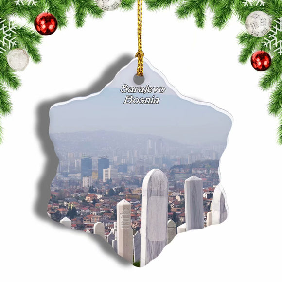 Bosnia Sarajevo Bosnia Christmas Ornament 3 Inches Snow