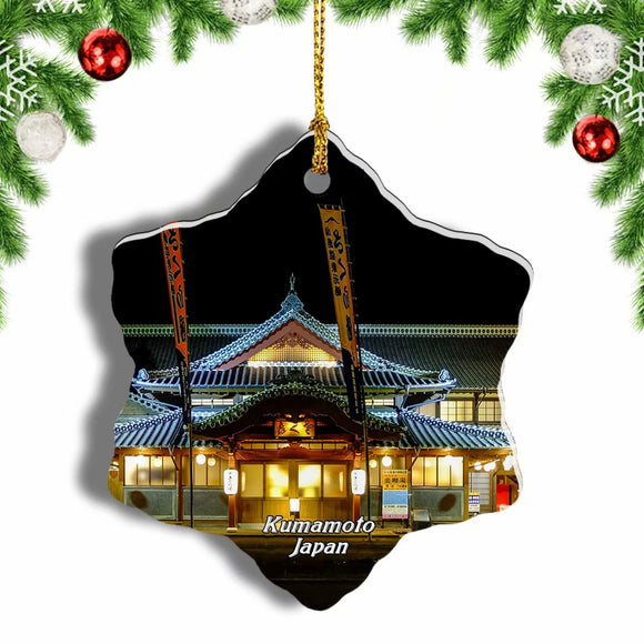 Hot Springs Kumamoto Japan Christmas Ornament 3 Inches Snow