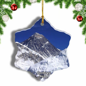 Nepal Gerbirge Everest Himalayas Christmas Ornament 3 Inches Snow