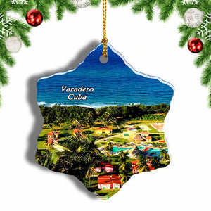 Varadero Beach Cuba Christmas Ornament 3 Inches Snow